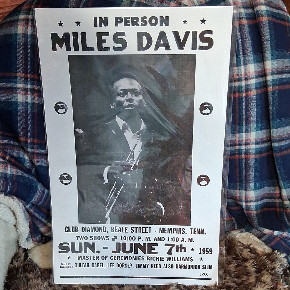 Vintage Miles Davis Concert Poster - Black and White